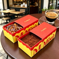 Boîte personnalisée en carton ivoire pour tiramisu, gâteau au chocolat, emballage alimentaire à emporter, pâtisserie, boulangerie