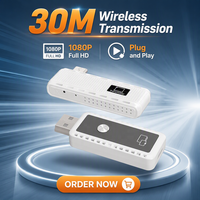 Kit Inalámbrico USB-C a HDMI TX/RX Blanco de 98 pies/30 m, 1080p, Plug&Play, Transmite AV a TV/Monitor desde Teléfono/Laptop