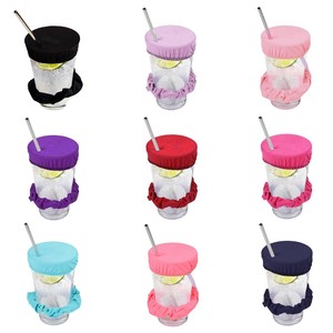 Reusable Fabric Cup Lids With Straws Cute Colorful Covers For Cocktail <b>Drinkware</b> <b>Accessories</b> - Product Image 1