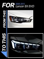 Ensemble de phares de remplacement pour Mitsubishi Lancer EX 2008-2015, mise à niveau aftermarket, projecteur LED, feux de jour séquentiels