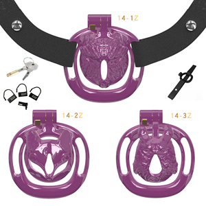 Mignon <span class=keywords><strong>mini</strong></span> dispositif de chasteté en plastique plat <span class=keywords><strong>ceinture</strong></span> cage à bite godes en forme d'animal pour hommes jouets sexuels avec verrouillage du pénis - Product Image 5