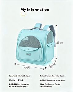 High Quality Breathable Mesh Large Capacity Pet Carrier <b>Backpack</b> <b>Foldable</b> Lightweight Portable Dog Cat Travel Bag Wholesale - Product Image 3