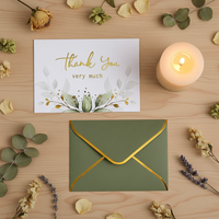 Cartes de remerciement dorées luxueuses, enveloppes en vrac, enveloppes dorées à paillettes vert sauge, enveloppes vertes, invitations de mariage, notes, cadeaux de Noël