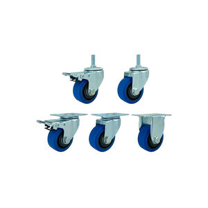 Ruedas giratorias de 3 ''4 "5" 6 "Ruedas giratorias de goma elástica azul Ruedas giratorias industriales - Product Image 3