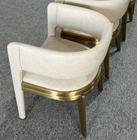 Chaise de salle à manger de luxe italienne, chaise moderne simple avec dossier rembourré pour la maison et l'hôtel
