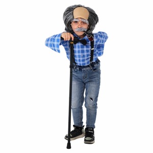 Disfraz de abuela para niños con peluca y bastón para juegos de rol y actuaciones escolares - Product Image 4