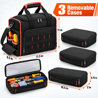 Sac de transport robuste pour électricien avec logo personnalisé, 3 compartiments amovibles, organisateur multi-poches, sac à bandoulière, vente en gros