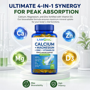 Integratore Immunitario Lanoric OEM Ca Mg Zn <span class=keywords><strong>D3</strong></span> D, Capsule Softgel di Carbonato di Calcio, Magnesio, Zinco e Vitamina <span class=keywords><strong>D3</strong></span> per Ossa Forti - Product Image 2