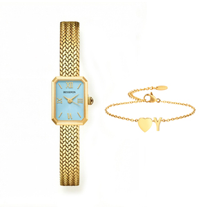 ชุดนาฬิกาข้อมือแฟชั่นควอตซ์สำหรับผู้หญิงขายดีอันดับต้นๆ ชุดนาฬิกาข้อมือหรูหราสำหรับสุภาพสตรี นาฬิกาข้อมือทรงเหลี่ยมขนาดเล็กสำหรับผู้หญิง - Product Image 5