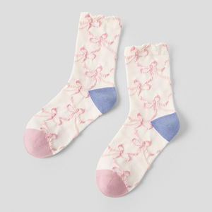 Spring Autumn Japanese Jk Mid-tube Bow <strong>Socks</strong> Women's Boneless <strong>Miu</strong> Wind Tube <strong>Socks</strong> - Product Image 3