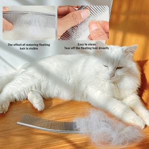 Pettine per toelettatura per animali domestici in acciaio inossidabile con pettine per capelli in metallo di grandi dimensioni con Logo personalizzato all'ingrosso in fabbrica - Product Image 4