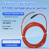 Transmisor de sensor de temperatura de platino PT1000 seleccionable para aplicaciones industriales y de laboratorio Sensor PT100
