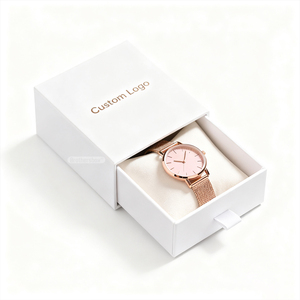 Boîte d'emballage de luxe pour montre femme de haute qualité avec insert en mousse, logo personnalisé, tiroir coulissant, boîte cadeau pour présentation en magasin - Product Image 3