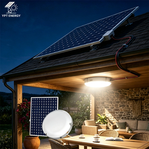 Lampada da Soffitto Rotonda a Energia Solare IP65 Impermeabile con Telecomando e Cavo di Prolunga per Villa, Portico, Patio e <span class=keywords><strong>Garage</strong></span> - Product Image 1