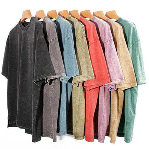 Camiseta Retro OEM 100% Algodón Grueso para Hombre, Talla Grande, Impresión DTG, Logotipo, Lavado Ácido, Estilo Vintage, Personalizada - Product Image 2