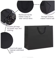 Sac de shopping mini de luxe pour boutique, impression offset, matériaux recyclés, recyclable, carton rose ivoire, ruban, nœud, vêtements, noir