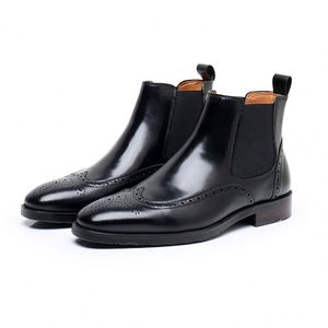 Botas Cuadradas para Hombre, Estilo Brogue, de Caña Baja, con Cordones, de Cuero Valentina, con Parches, Ligeras, Transpirables, Antideslizantes, para Oficina - Product Image 5