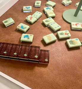 Juego de Mahjong Americano Clásico de Doble Capa de Acrílico Verde Salvia Hunter Club de 160 Piezas, para Decoración y Juego Tradicionales - Product Image 6