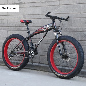 Vélo de montagne pour adultes de 26 pouces et 24 pouces avec pneus épais pour la neige, vitesses variables, amortissement, freins à disque doubles, guidon papillon, robuste - Product Image 2