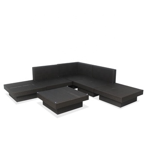 Set di <span class=keywords><strong>Divani</strong></span> Modulari <span class=keywords><strong>da</strong></span> Giardino <span class=keywords><strong>in</strong></span> <span class=keywords><strong>Rattan</strong></span> <span class=keywords><strong>Sintetico</strong></span> a Forma di L, Comodi e Resistenti alle Intemperie per Esterni e Cortili - Product Image 3