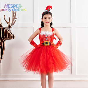 HESPER 2026 Vestido de Tutú Navideño para Niñas con Accesorios para la Cabeza, Disfraz de Mamá Noel, Vestido Rojo de Navidad para Niñas - Product Image 2