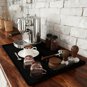 Customized Coffee Machine Mat <b>Silicone</b> Anti Slip Drain <b>Pad</b> Multi Functional Tamper Mat For Kitchen Counter Use - Product Image 1