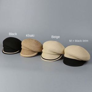 2025 New Arrival Striped Beret Cap <b>Summer</b> Sunscreen <b>Straw</b> <b>Hat</b> Colorful Side Casual Women Fashion <b>Straw</b> Sun <b>Hat</b> - Product Image 2