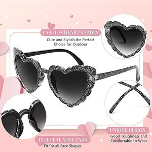 TWOOO 10788 ファッションキュートガールパーティーグラス トレンドのハート型メガネ UVカット バレンタインギフトセット - Product Image 2