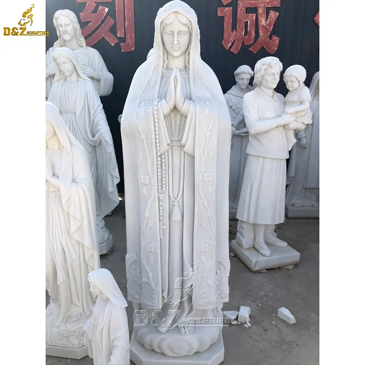 Vườn Ngoài Trời Lớn Đá Trắng Virgin Mary Tượng Khuôn Mẫu Để Bán