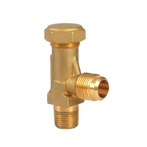 Válvula de seguridad de latón de 1/2 pulgada en ángulo recto, ajustable para alivio de presión en sistemas de refrigeración - Product Image 1