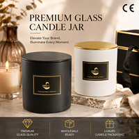 Wadah Lilin Kaca San Neo Matte Black dengan Tutup Hitam, Stoples Lilin untuk Souvenir Pernikahan, Dekorasi Rumah, Pasokan Grosir