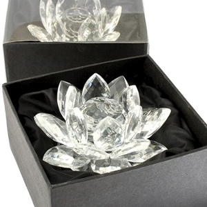 MH-L015 Artificial White Crystal Lotus Flower <strong>Paperweight</strong> - Product Image 4