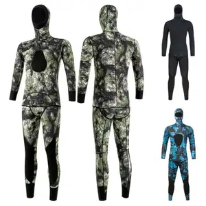 2023 Factory Custom Damen Herren Neopren anzug Camo 3mm Tauch anzüge CR Glatte Haut Neopren Kapuze Ganzkörper Spear fishing Surf Neopren anzug