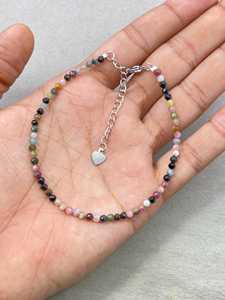 Tourmaline <b>Bracelet</b> Dainty Gemstone Jewelry Micro Faceted Beads Crystal <b>Bracelet</b> Minimalist Jewelry Tiny Gemstone <b>Bracelet</b> - Product Image 3