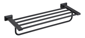 Set di Accessori per Bagno di Lusso in Acciaio, 5 Pezzi, con Portasciugamani <span class=keywords><strong>e</strong></span> Portarotolo, Finitura Nera - Product Image 2