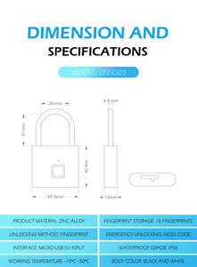 Conveniente y seguro candado circular de huellas dactilares con control de aplicaciones móviles Bloqueo de huellas dactilares China - Product Image 2