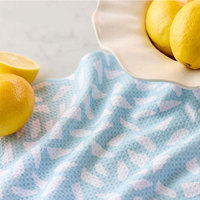 Serviettes de cuisine en microfibre tissée EMD Waffle, sans peluches, avec logo personnalisé, écologiques, séchage rapide, pour usage en cuisine