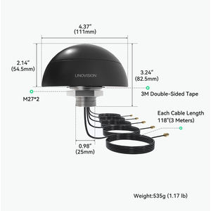 Antena MIMO de montaje por tornillo 5 en 1 111*82MM 4G/3G/2G/WiFi/GPS/GLONASS 2,4/5GHz Polarización vertical - Product Image 2