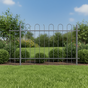 Recinzione da Giardino in Acciaio 16,73 x 3,94 Piedi, Verniciata a Polvere Grigia, Pannello Decorativo - Product Image 2