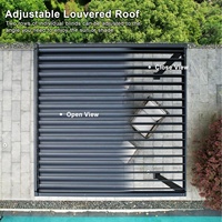 Pergola motorisée en aluminium imperméable, balcon, toit de villa, auvent, panneaux à lattes, gazebo, système bioclimatique à lames orientables, 3x4m, moderne