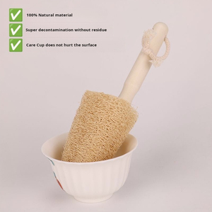 Natural Loofah Pulp Portable Wood Handle <b>Bottle</b> Cleaning <b>Brush</b> Easy to Use Household Appliance - Product Image 5