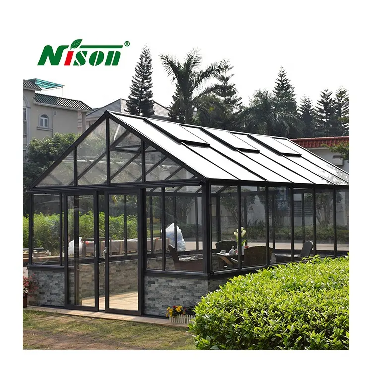 Nison DIY su misura Solarium Veranda serra casa di vetro singolo in alluminio giardino d'inverno casa di vetro SunroomWall casa