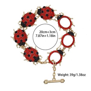 Nuovo <span class=keywords><strong>Bracciale</strong></span> in Metallo con Strass a Forma di <span class=keywords><strong>Coccinella</strong></span> per Donne, Gioiello Chunky Primaverile ed Estivo - Product Image 6