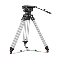 Kit de trépied de diffusion vidéo robuste E-IMAGE EG65, charge maximale 65 kg avec taille de bol de 150 mm, équipement de photographie de studio cinématographique