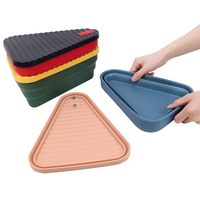 Boîtes à pizza en silicone de qualité alimentaire de 9 pouces sur mesure, pliables, avec logo, compatibles micro-ondes, boîtes à lunch en silicone