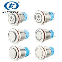 Interrupteurs à bouton-poussoir intelligents Chinakel 19 mm en acier inoxydable 220 V 1NO1NC avec plaque IP65 IK10 LED