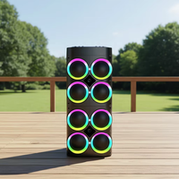 Subwoofers 6,5 pouces, enceinte Bluetooth d'extérieur avec poignée, 100W, 8 unités, basses profondes, enceinte portable, 5400mAh, pour DJ, fêtes, karaoké à domicile