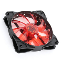 Ventilateur de boîtier d'ordinateur OEM ODM 120x120x25mm, pale rouge, cadre noir, ventilateur axial PWM DC