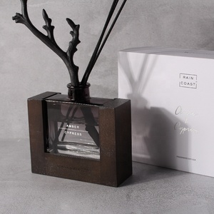 RAINCOAST Eco-vriendelijke Luxe Rietdiffuser Sets 100ml Vierkante Glazen Luchtverfrissers Huisgeur Decoratie - Product Image 5