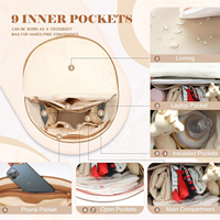 Sac à dos à langer en cuir grand format personnalisé pour voyage avec matelas à langer intégré